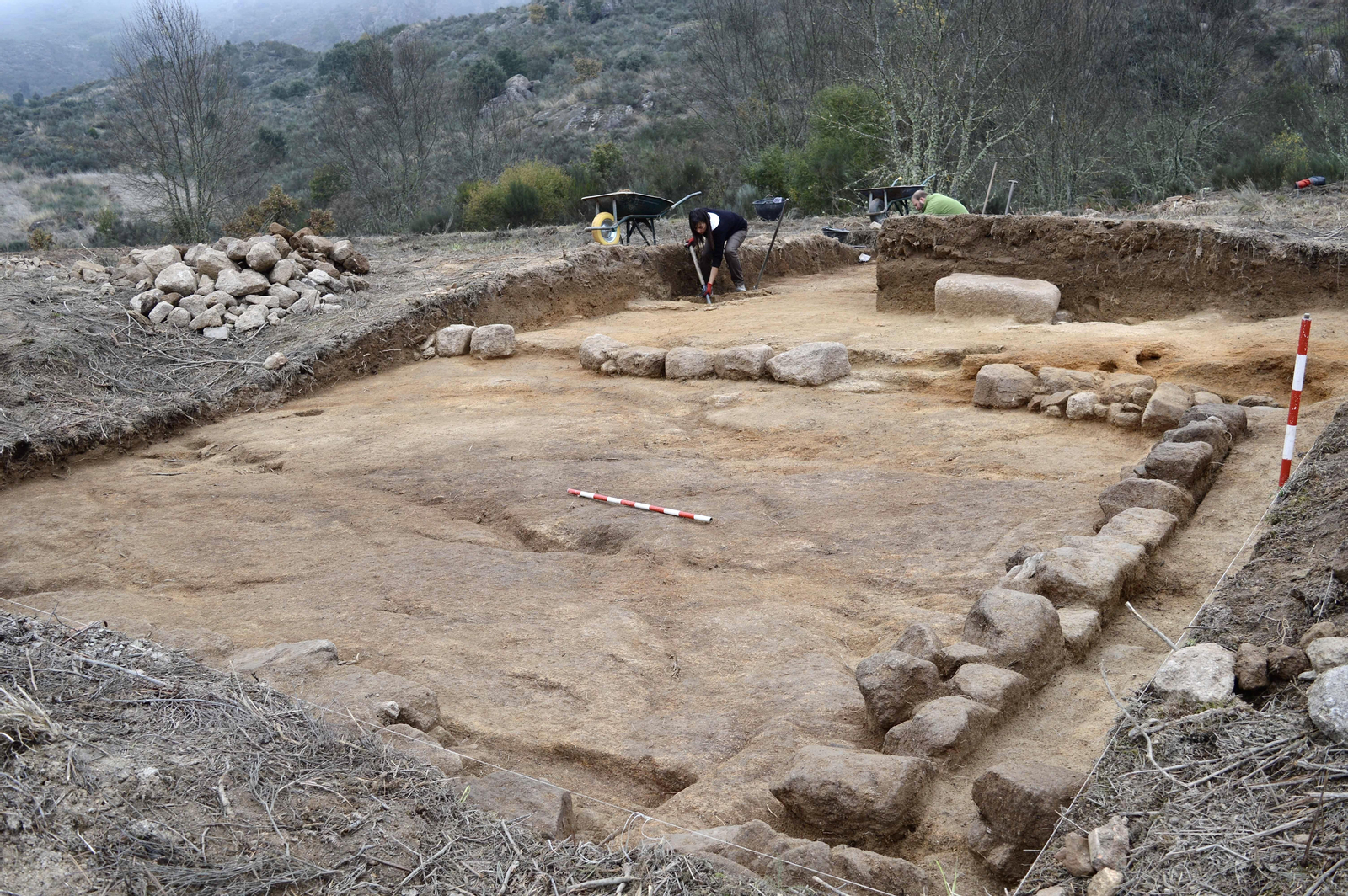 Trabajos en el Bouzadoiro en el año 2015.