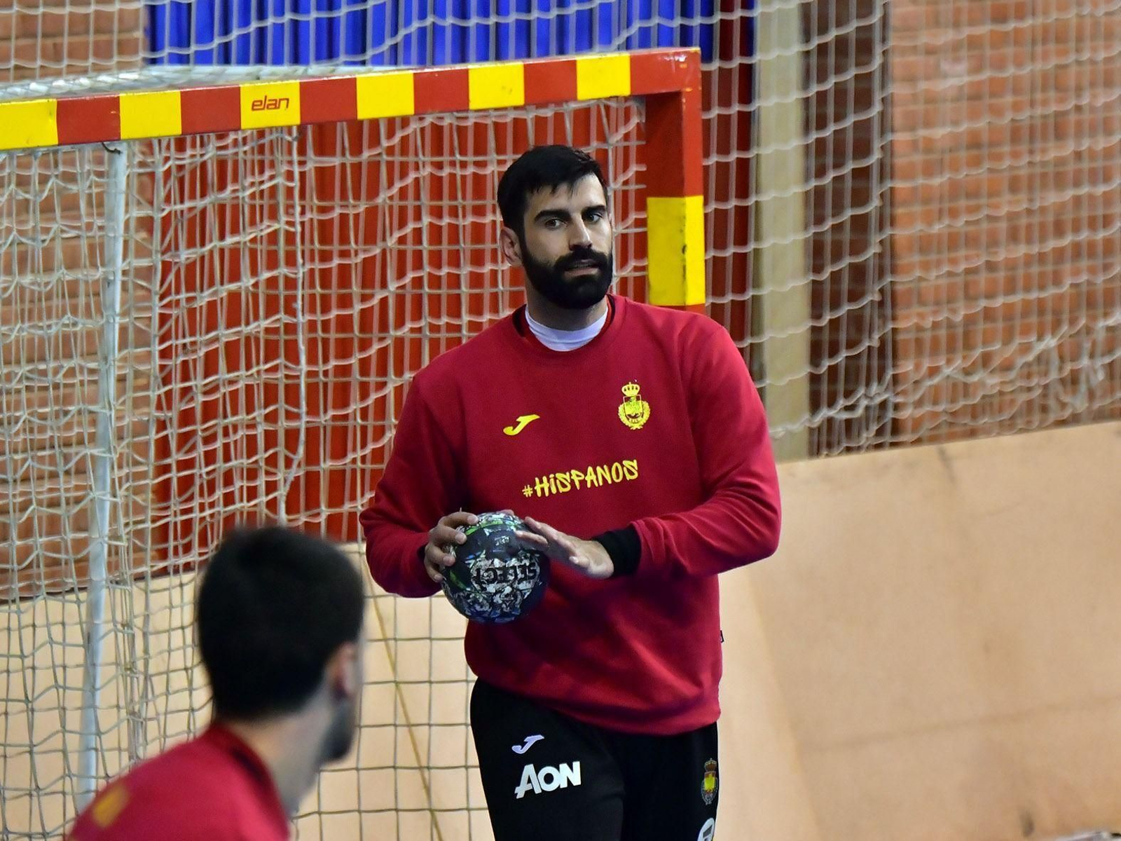 Rodrigo Corrales, en una concentración anterior con la selección española de balonmano.