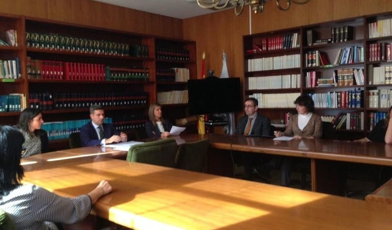 Imagen de la reunión de los jueces de Primera Instancia con el decano en 2020 para solicitar un nuevo juzgado.