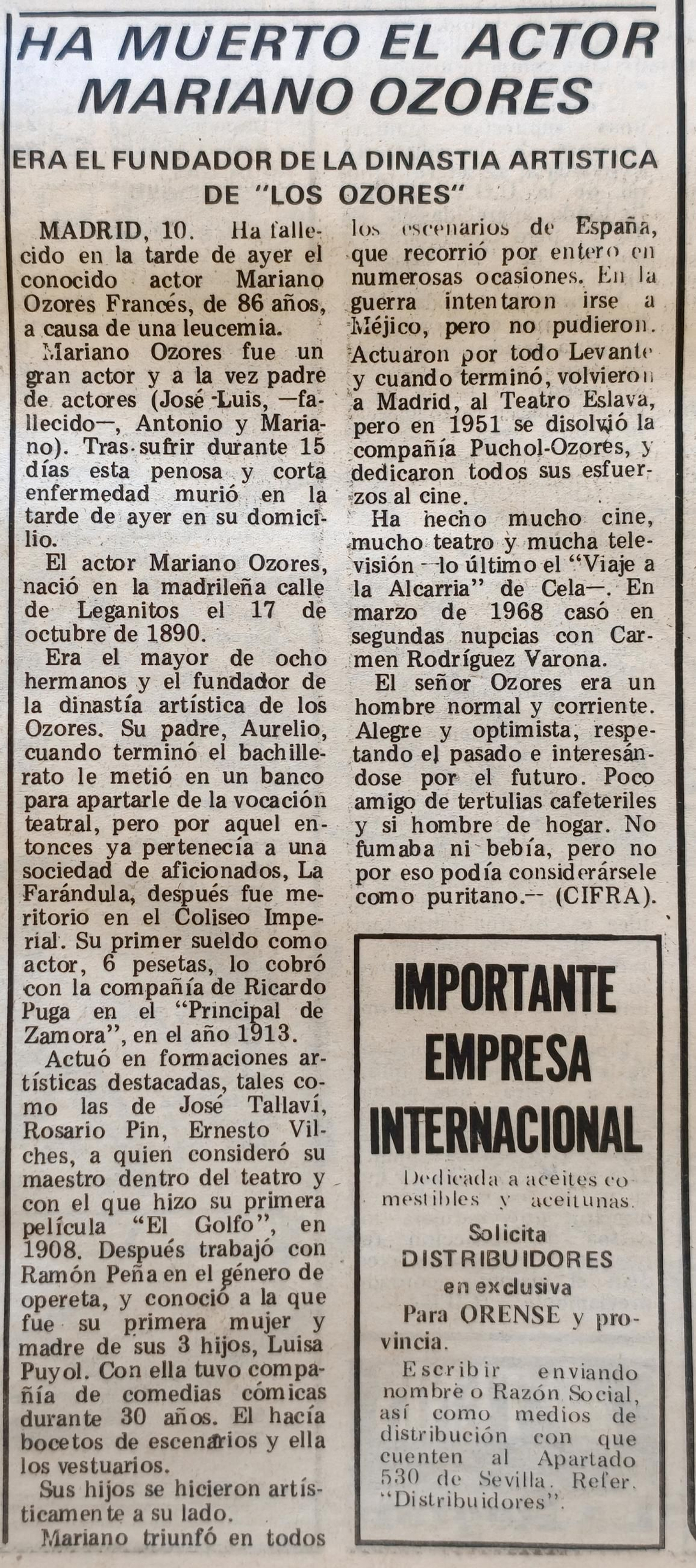Titulares de La Región del 14 de agosto de 1976