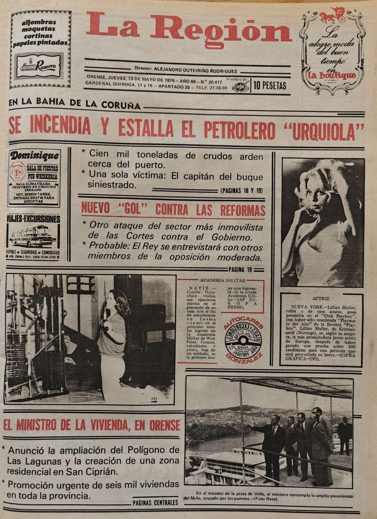Los titulares de La Región del 13 de mayo de 1976