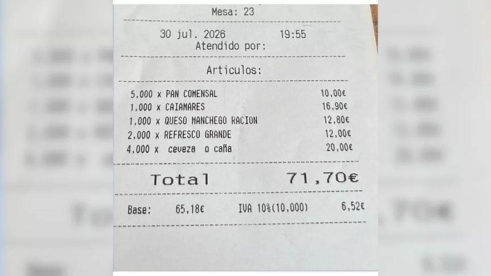 Uno de los tickets del locla compartidos en internet