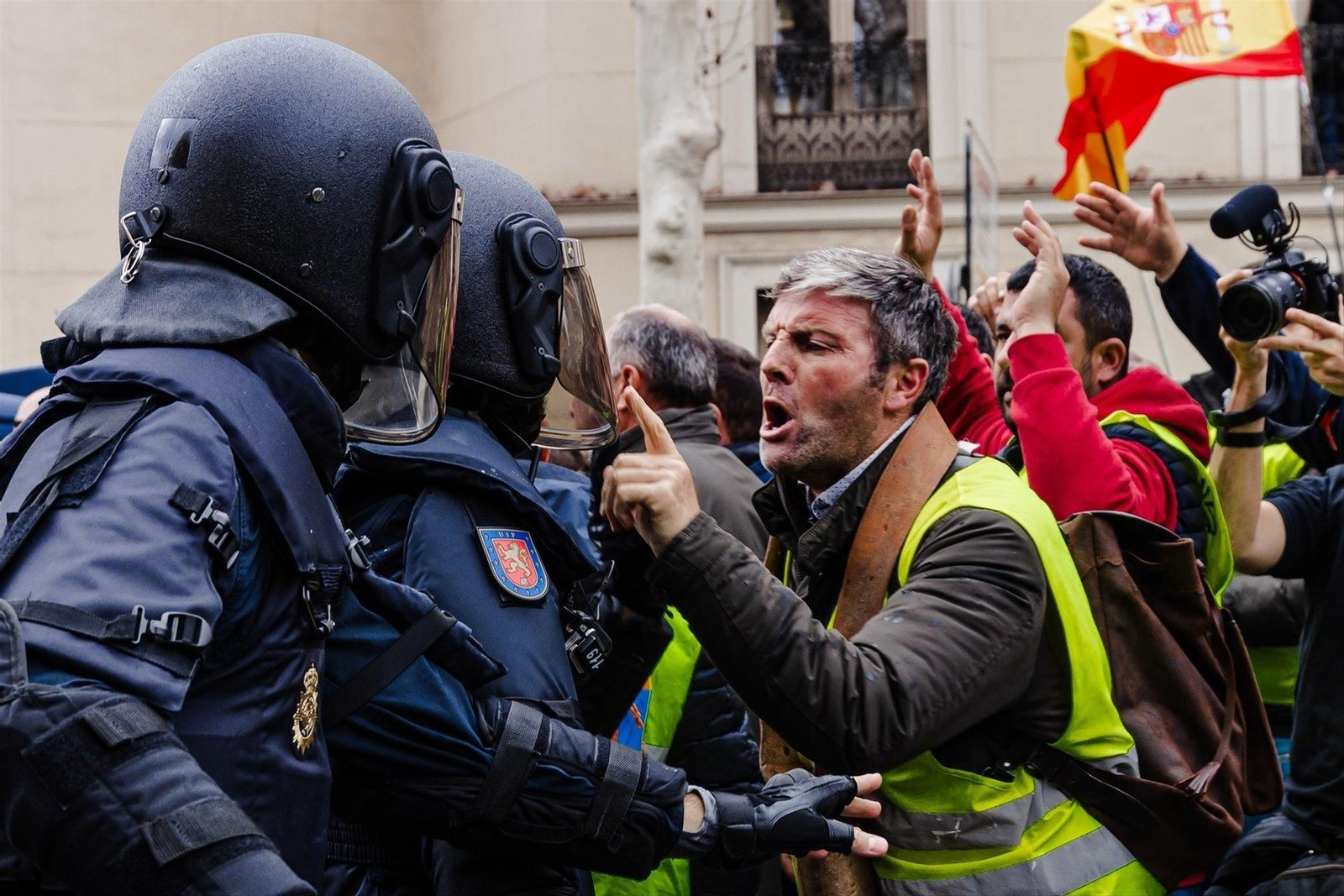 Algunos manifestantes heridos en la decimosexta jornada de protestas del campo en Madrid