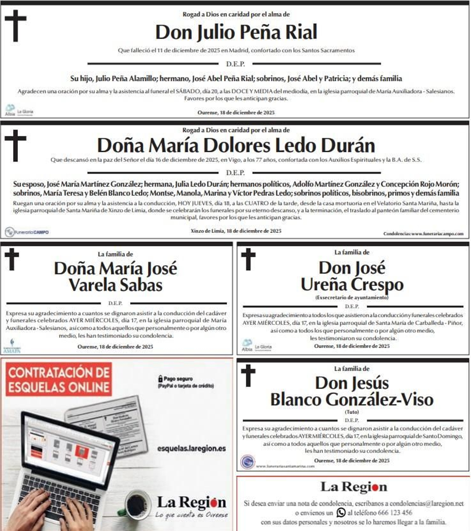 Las despedidas de este jueves