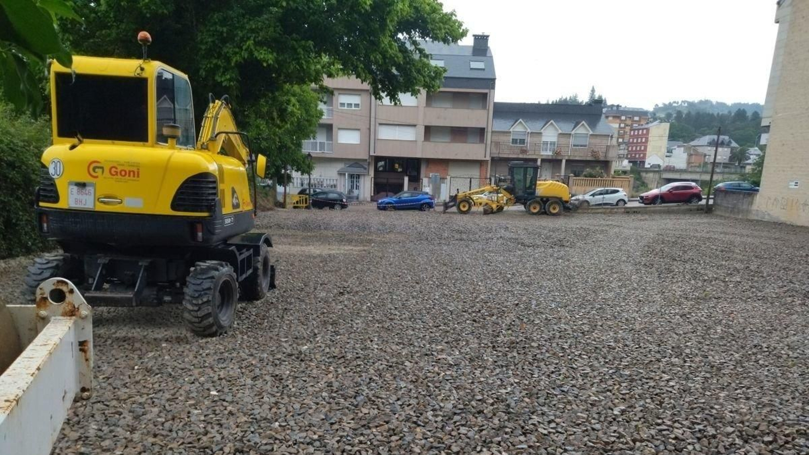 Trabajos de asfaltado en los aparcamientos disuasorios de Viloira.