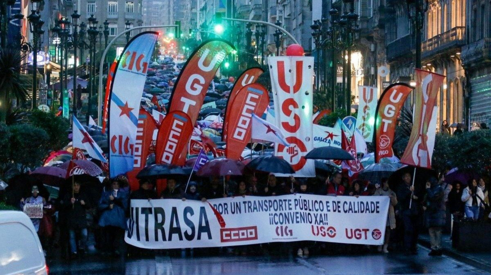 Movilización de trabajadores de Vitrasa.