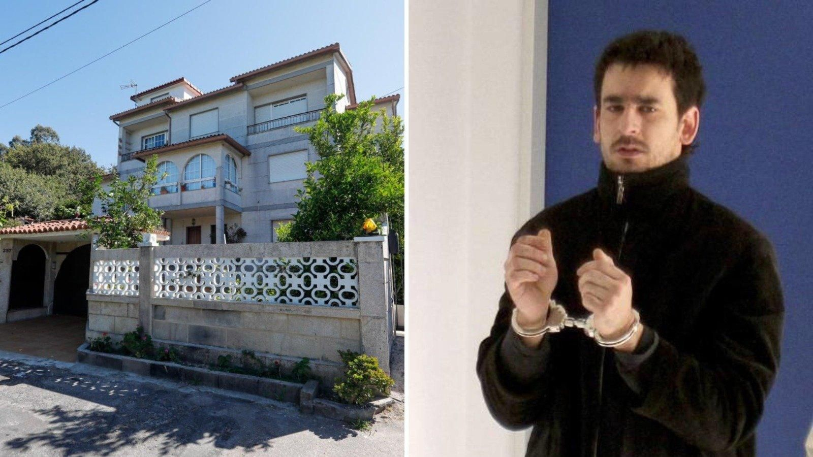 El lugar del suceso, y Borja R, la expareja de la víctima, detenido por prenderle fuego, en una foto de archivo.