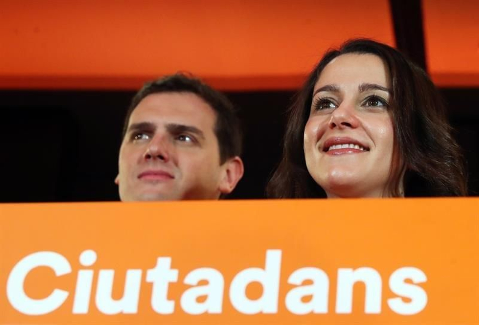 Rivera y Arrimadas, durante la rueda de prensa que ofrecieron en Barcelona.