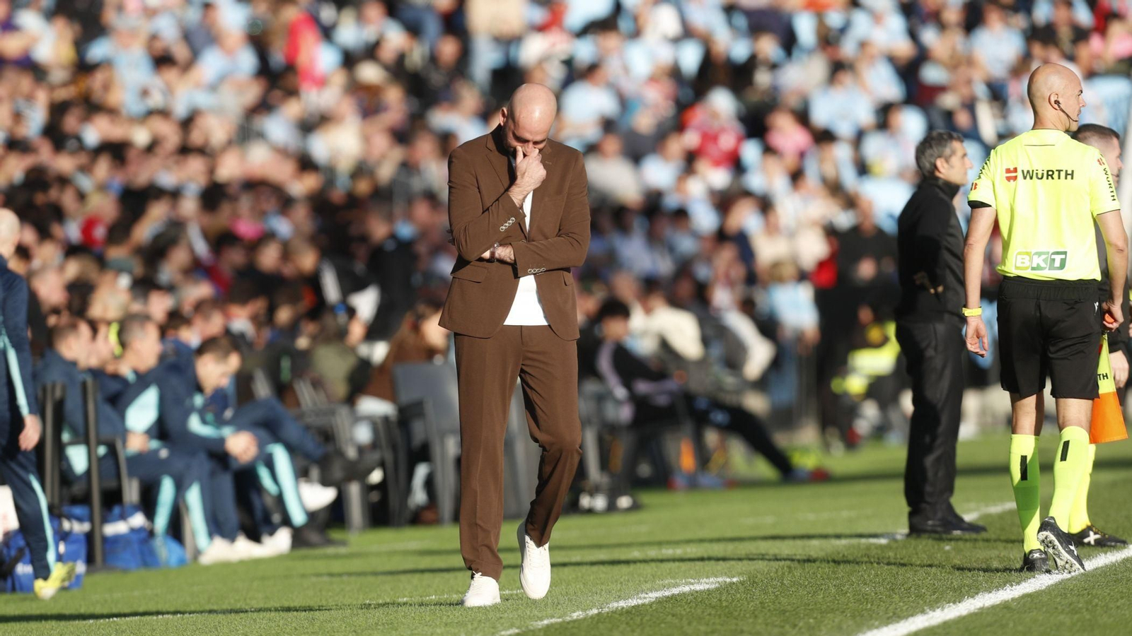 Claudio Giráldez habló ayer ante los medios para advertir de los peligros del Albacete.