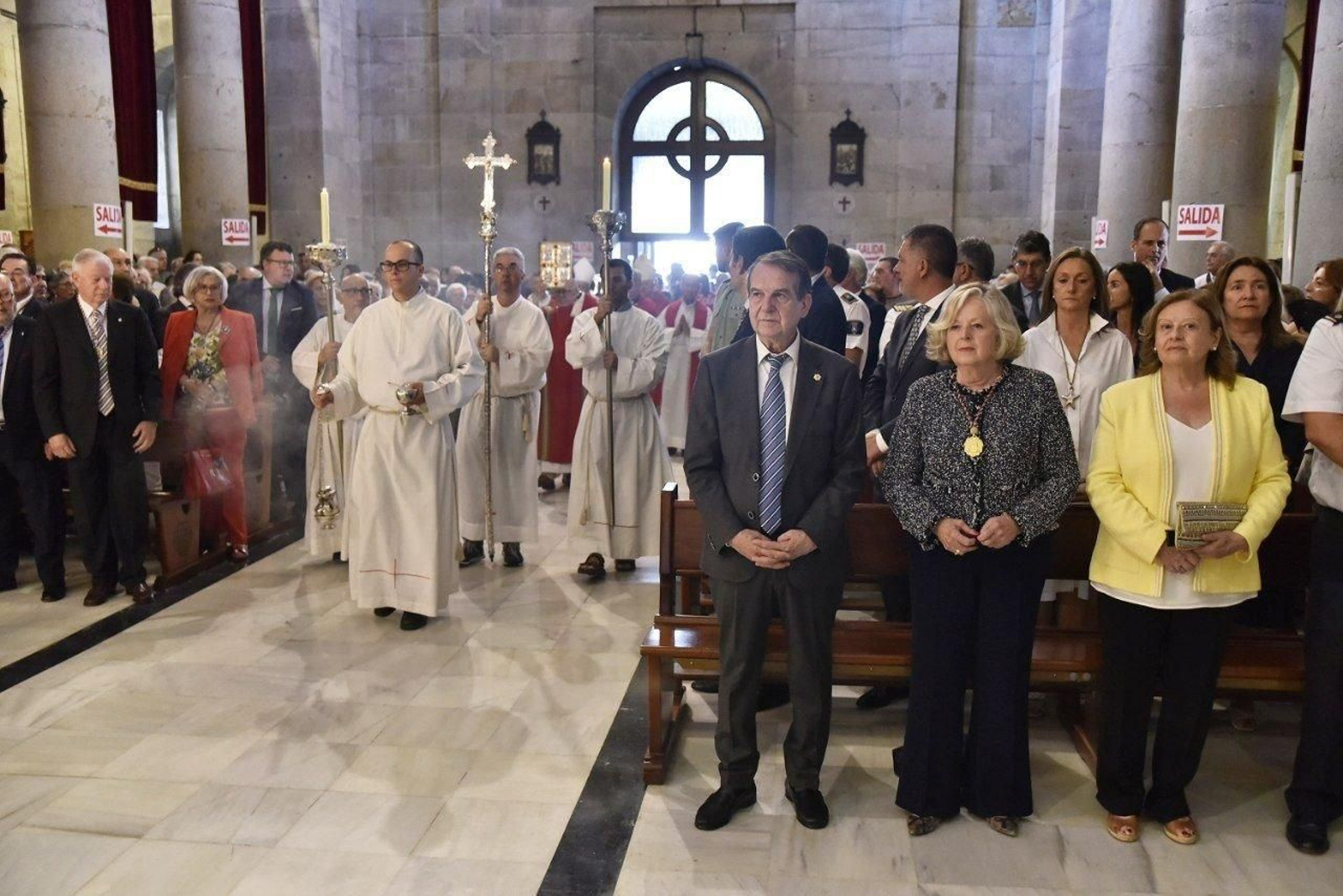 Misa durante la celebración de la procesión del Cristo de la Victoria de Vigo.