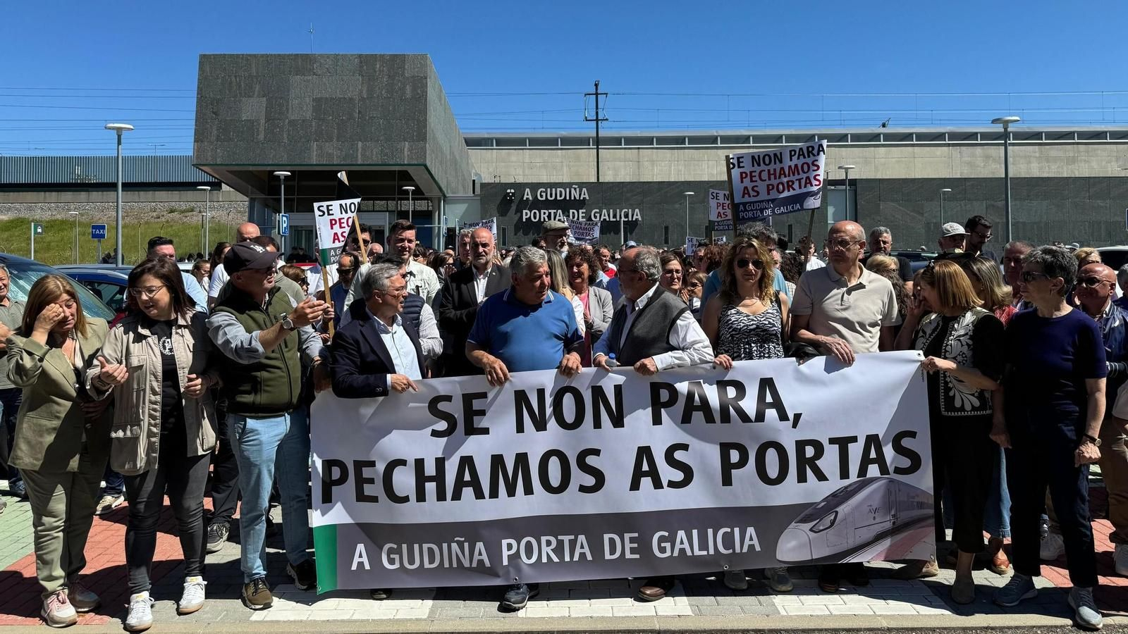 Manifestación el pasado mes de agosto para reclamar la recuperación de las frecuencias ferroviarias.