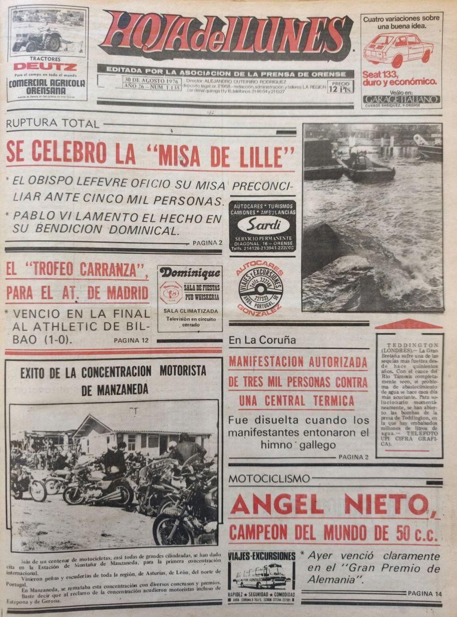 PRIMERA PÁGINA DE 1976 DE LA REGIÓN