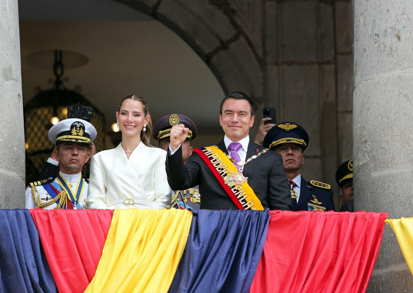 El presidente de Ecuador junto a su esposa