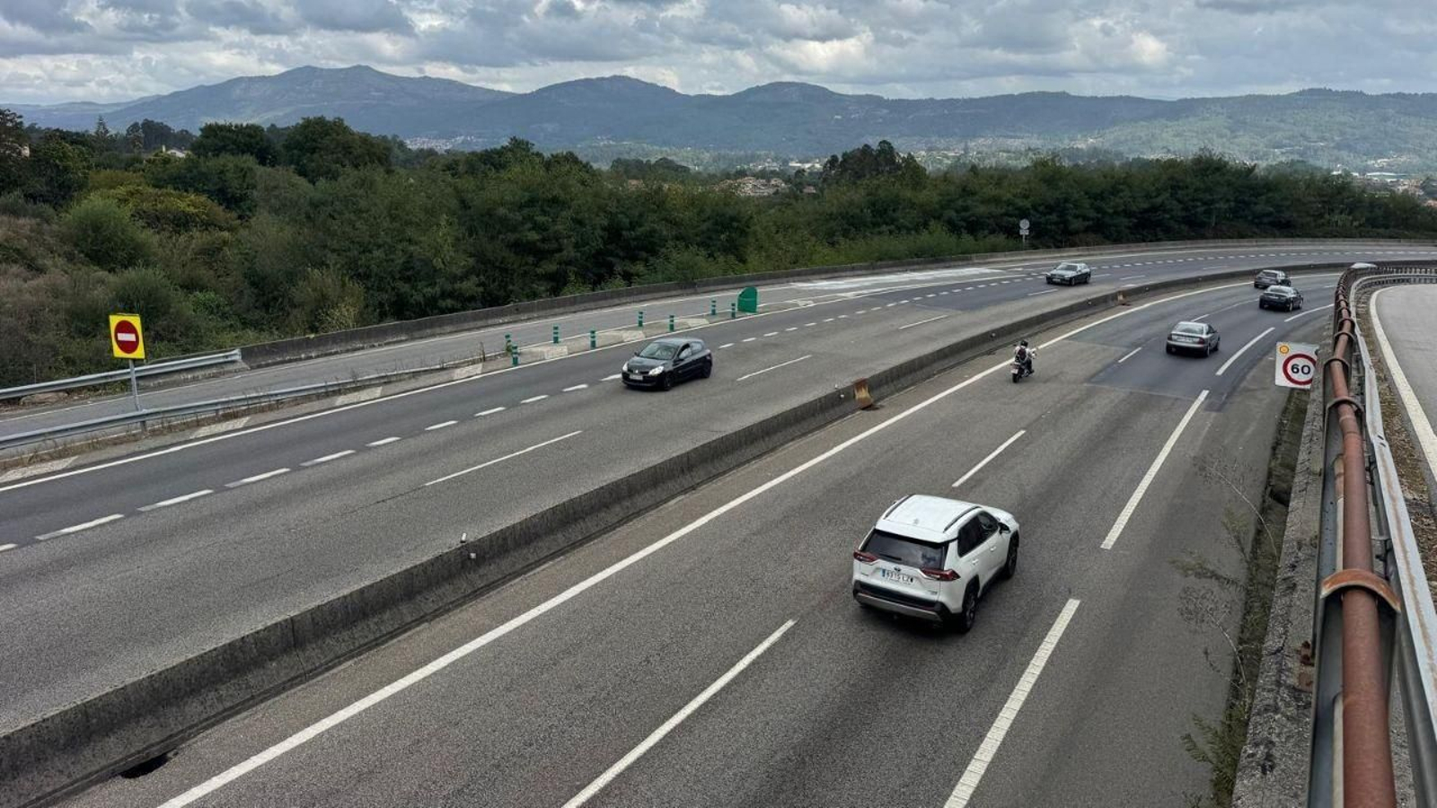 El lugar de la A-55, dirección Vigo, donde se produjo la pelea.