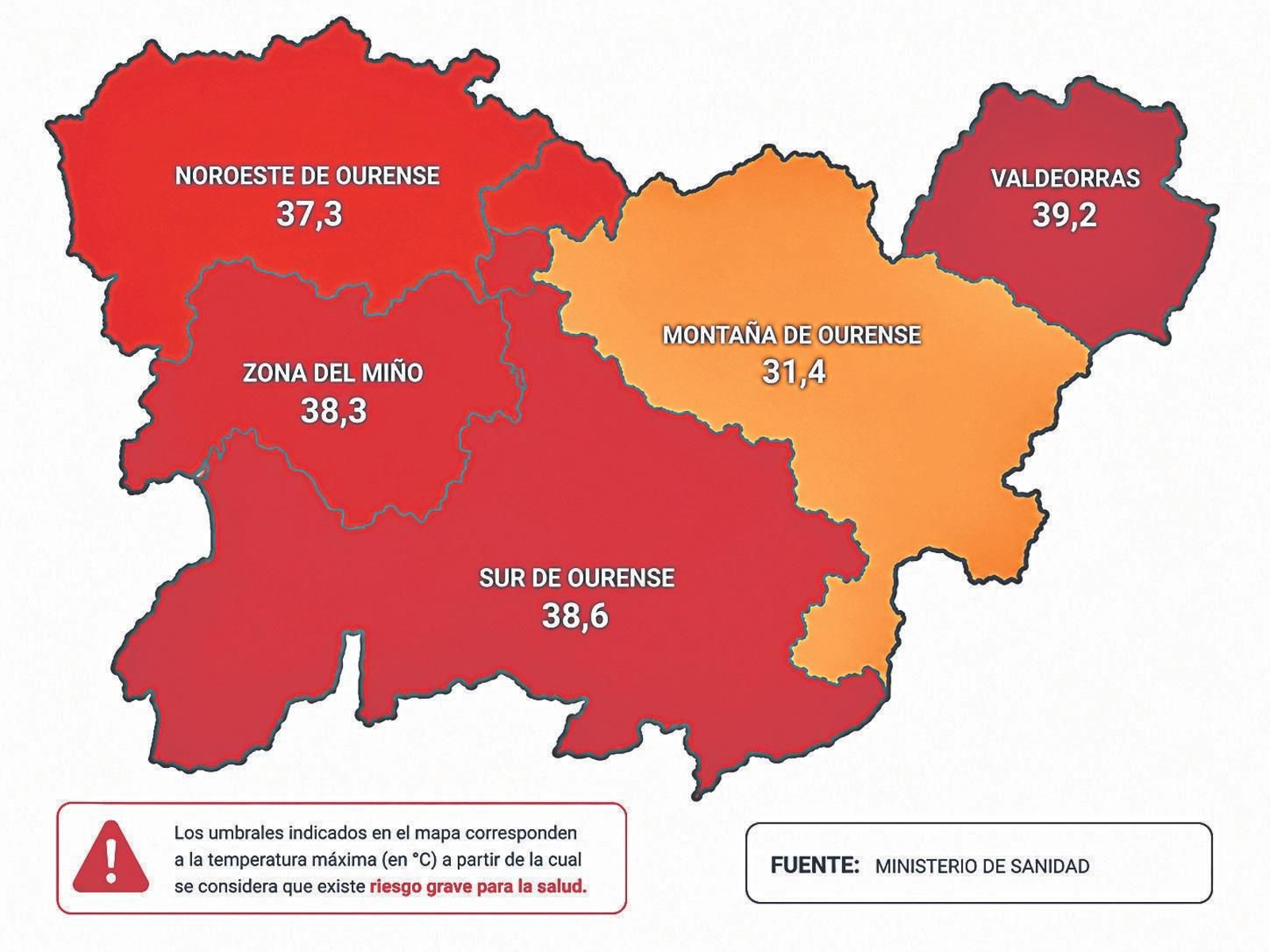 Mapa de los umbrales de riesgo