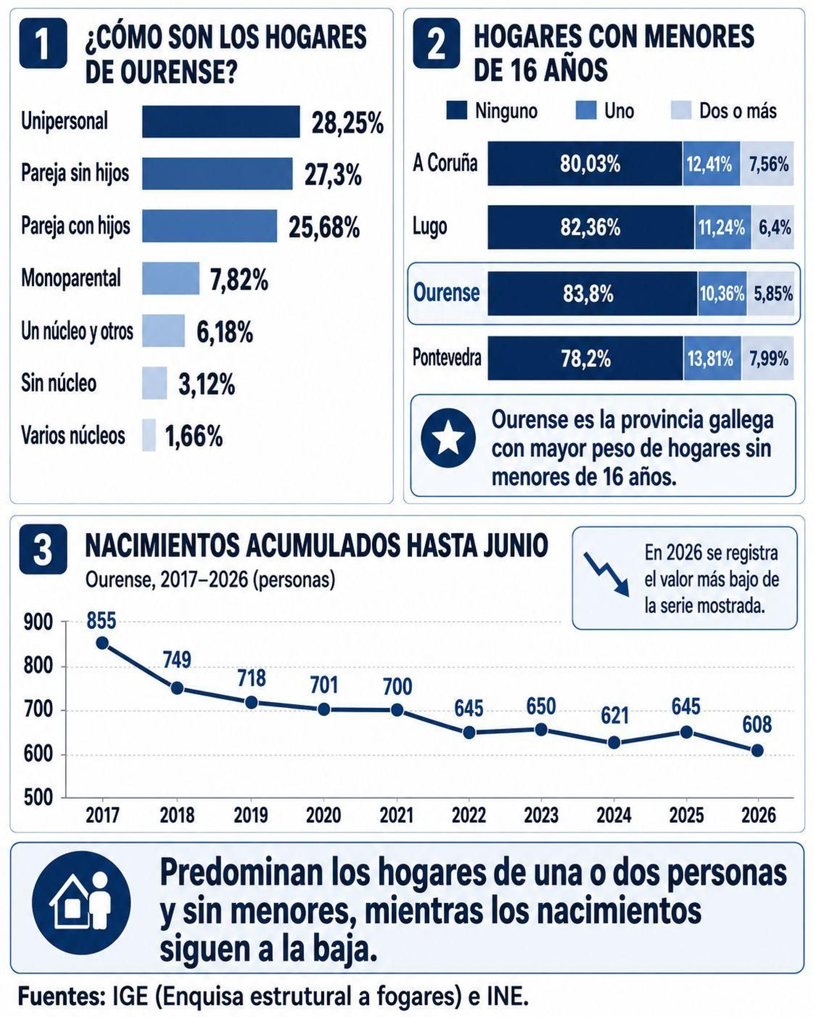 Radiografía de los hogares de Ourense.