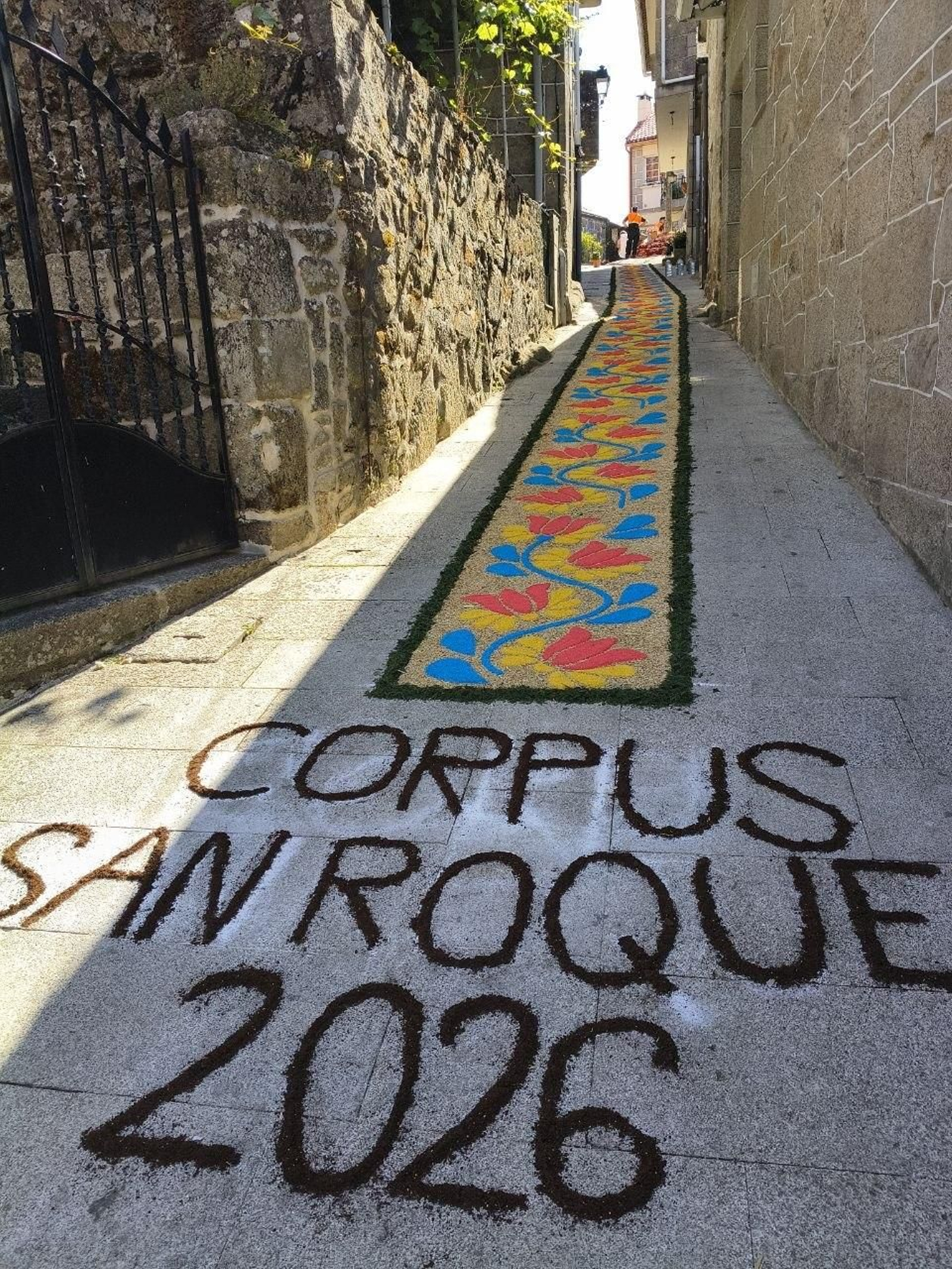 Alfombras florales en Combarro.