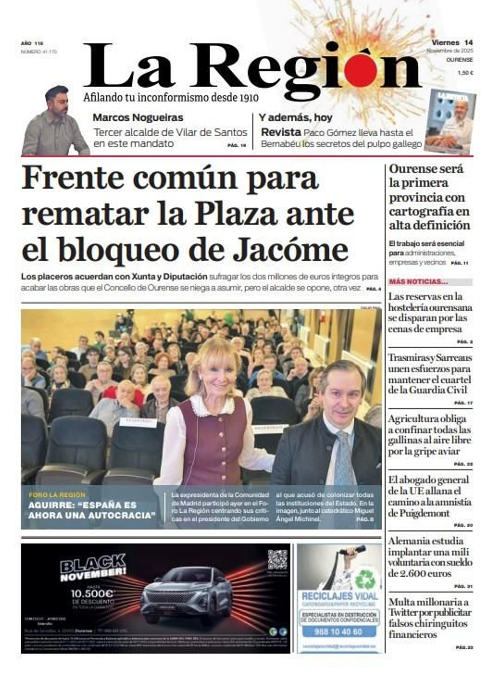 Portada La Región 14 de noviembre