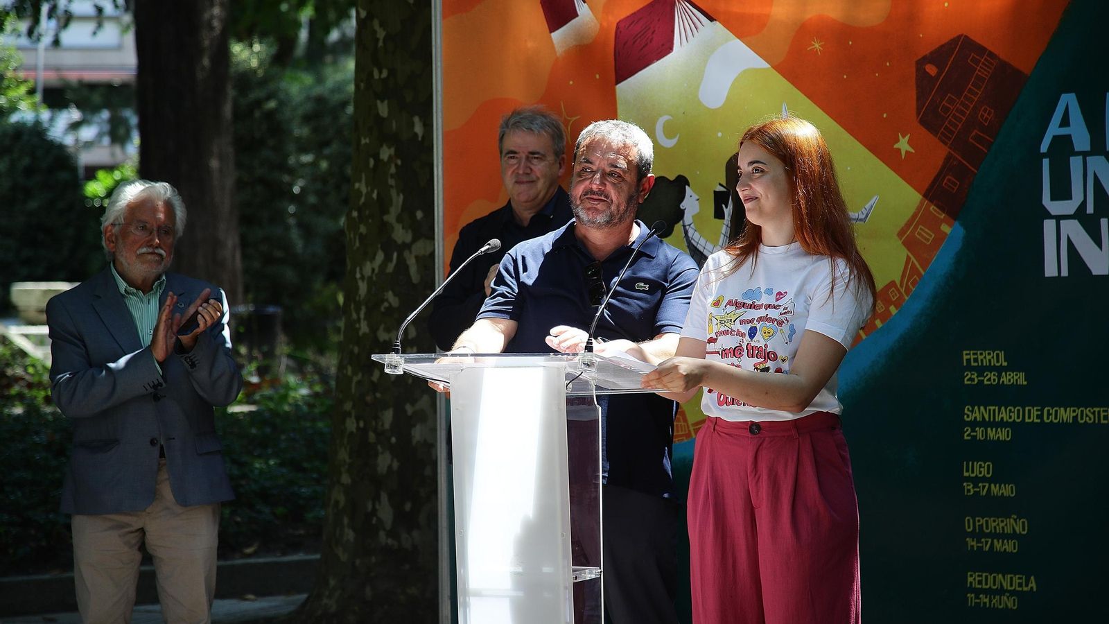 Los autores Óscar y Alba Guzmán, pregoneros de la feria.