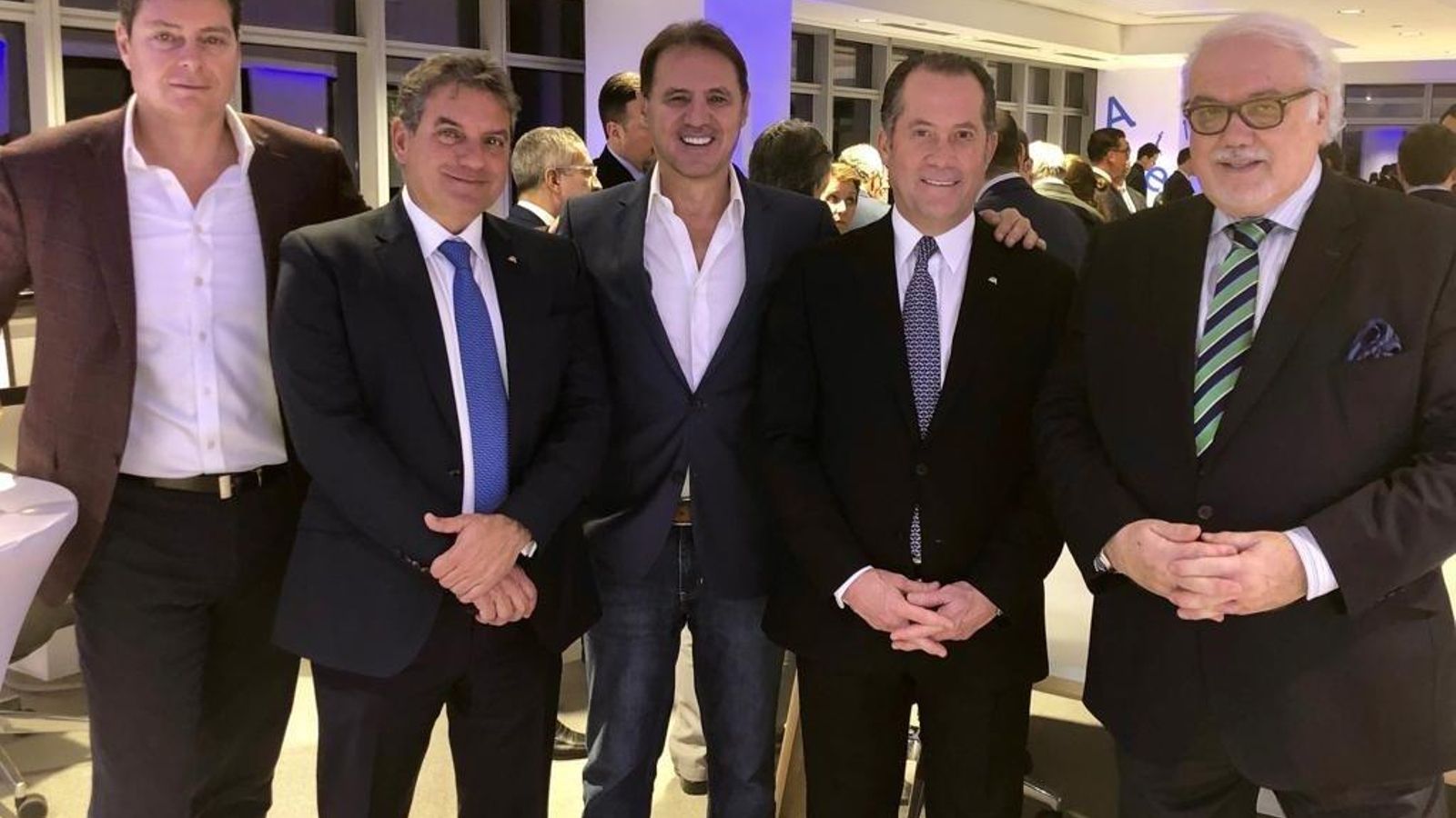 David Sánchez Tembleque, Pedro López Jácome, José Manuel Brandariz “Branda”, Juan Carlos Escotet y Carlos Vasallo, durante la inauguración.