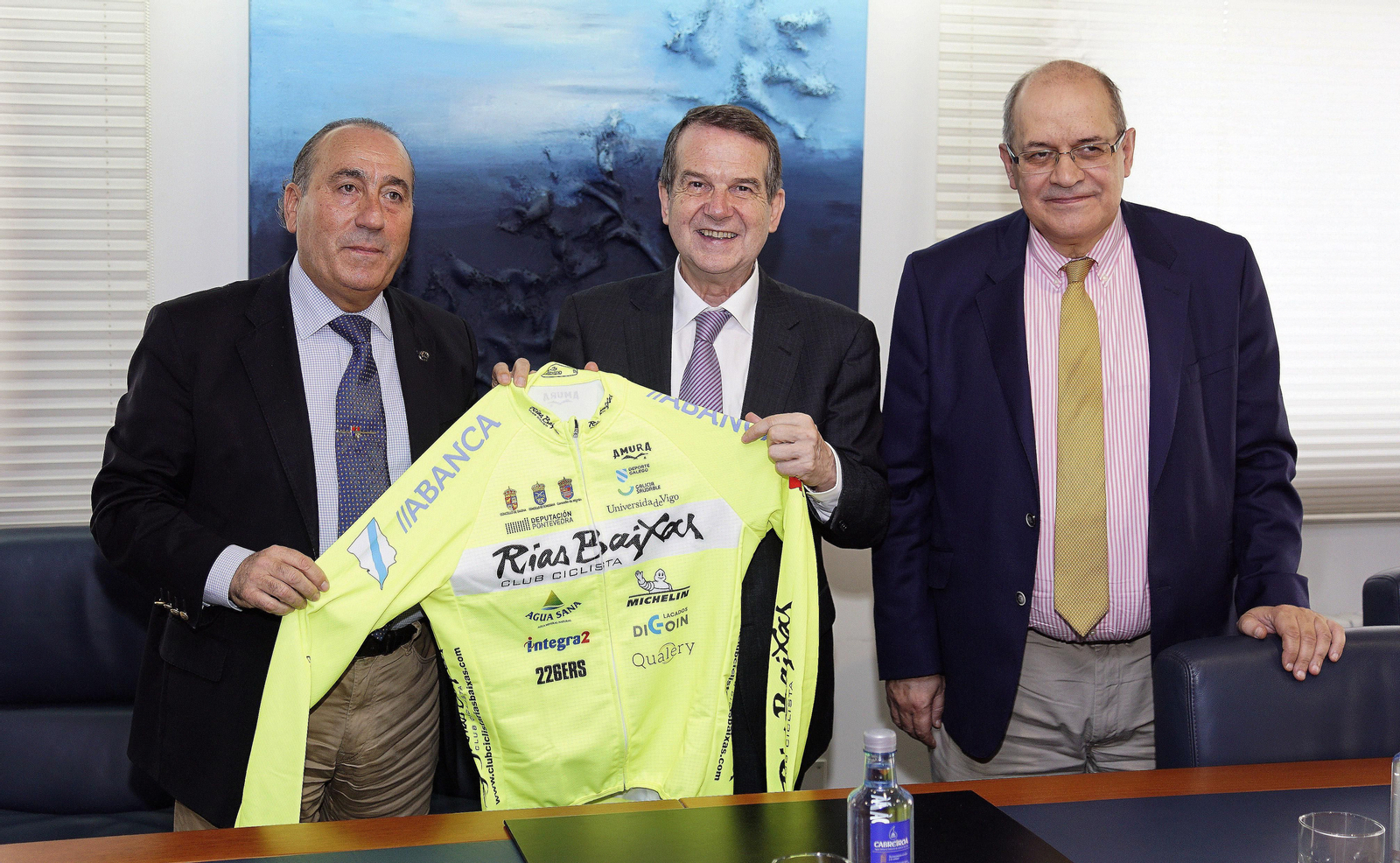 José Luis Chamorro, Abel Caballero y Agustín Gándara, ayer, en la presentación del nuevo proyecto del Rías.