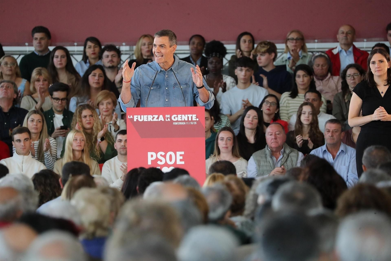 Pedro Sánchez, este domingo en Ponferrada.