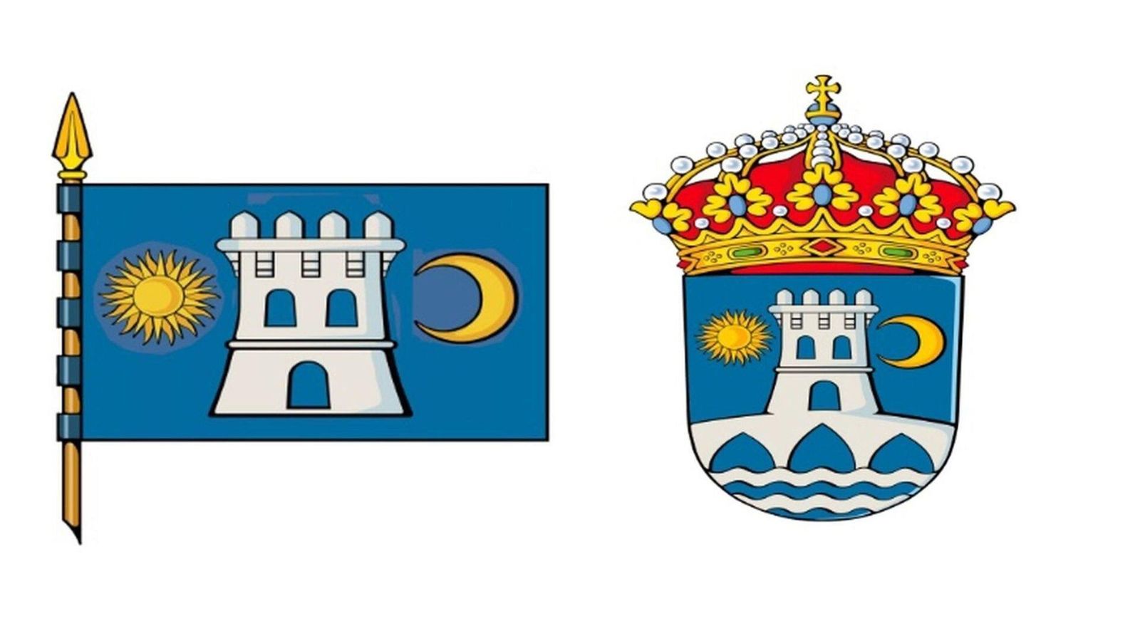 Bandera y escudo de Ribadavia.