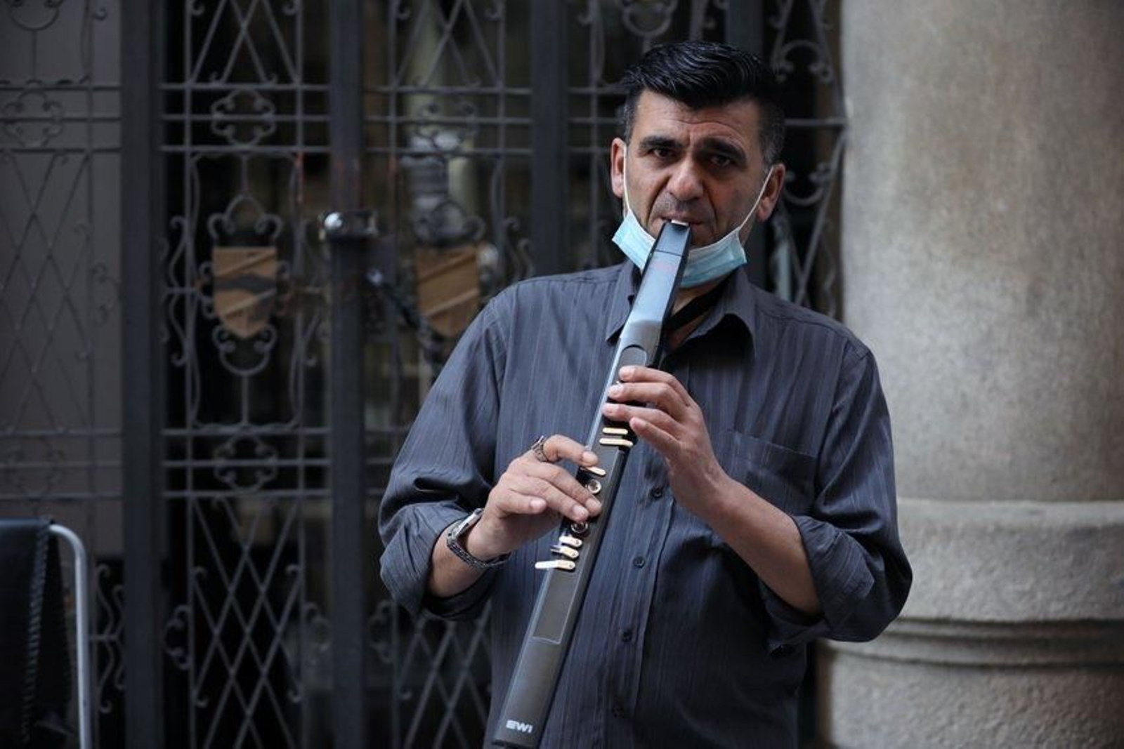 Andrew Eugene, músico callejero. Foto: José Paz