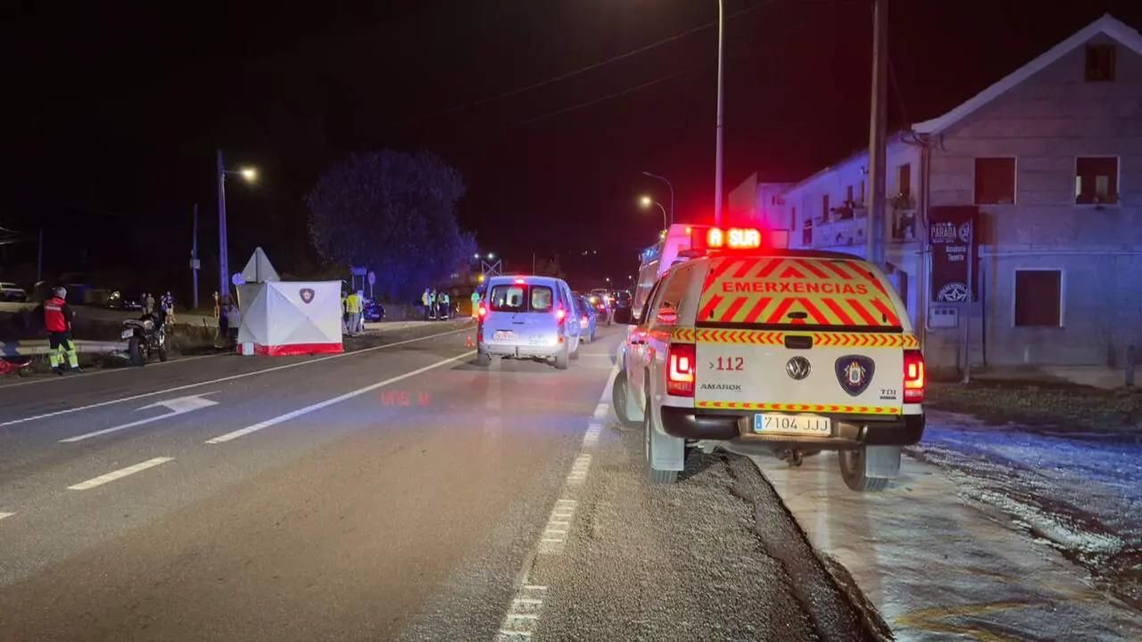 El lugar del accidente mortal en Barro.