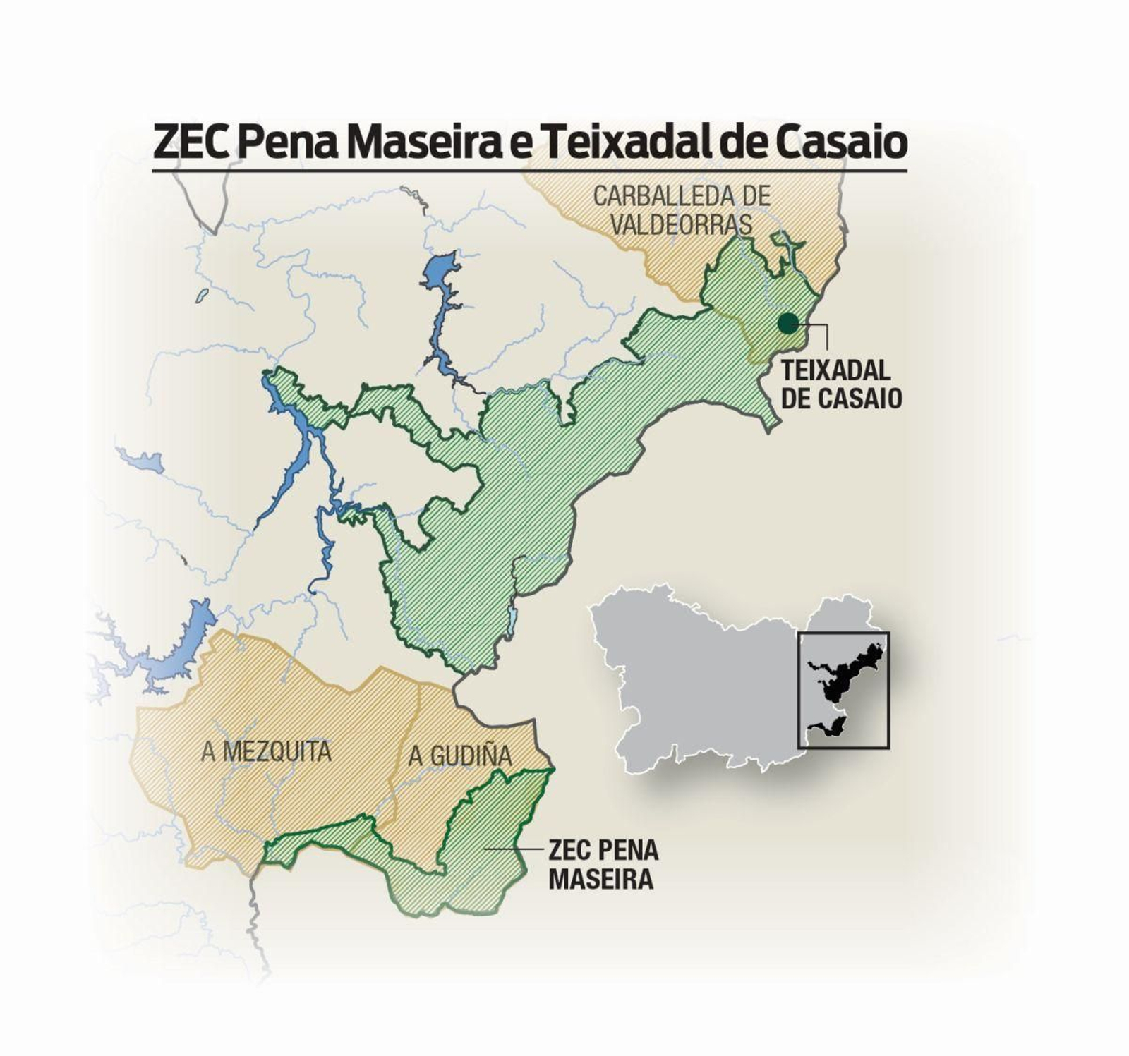 Mapa O Teixadal de Casaio e a Pena Maseira