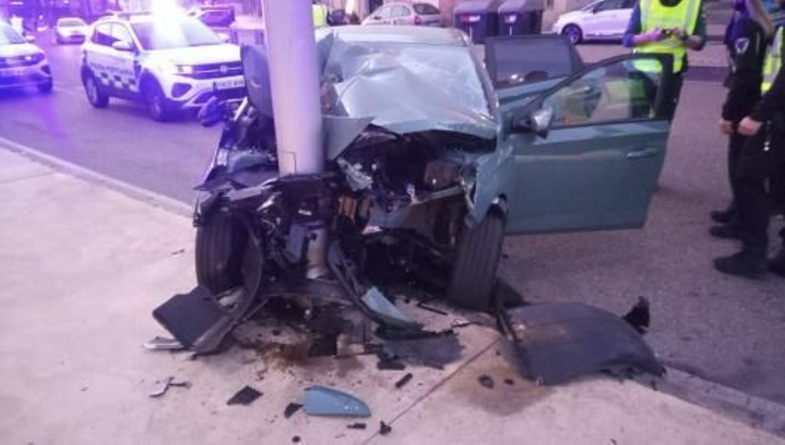 Una imagen del accidente que se produjo de mañana en Beiramar.