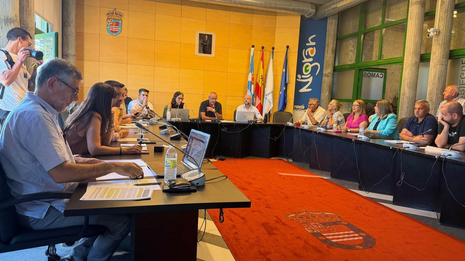 La sala de plenos del Concello de Nigrán.
