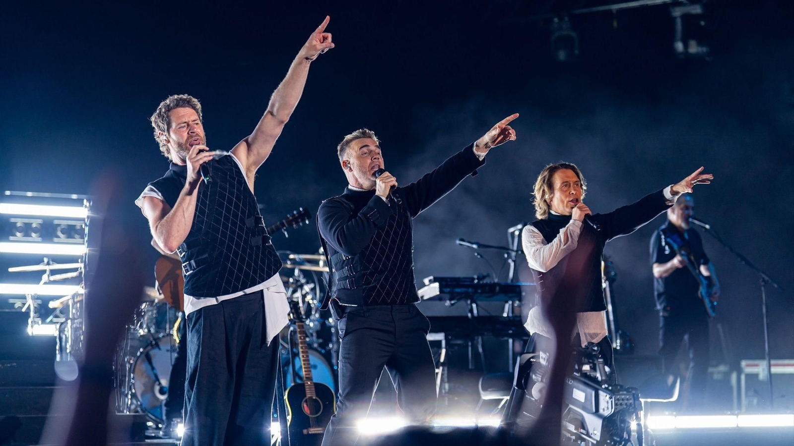 El grupo Take That, durante un concierto.