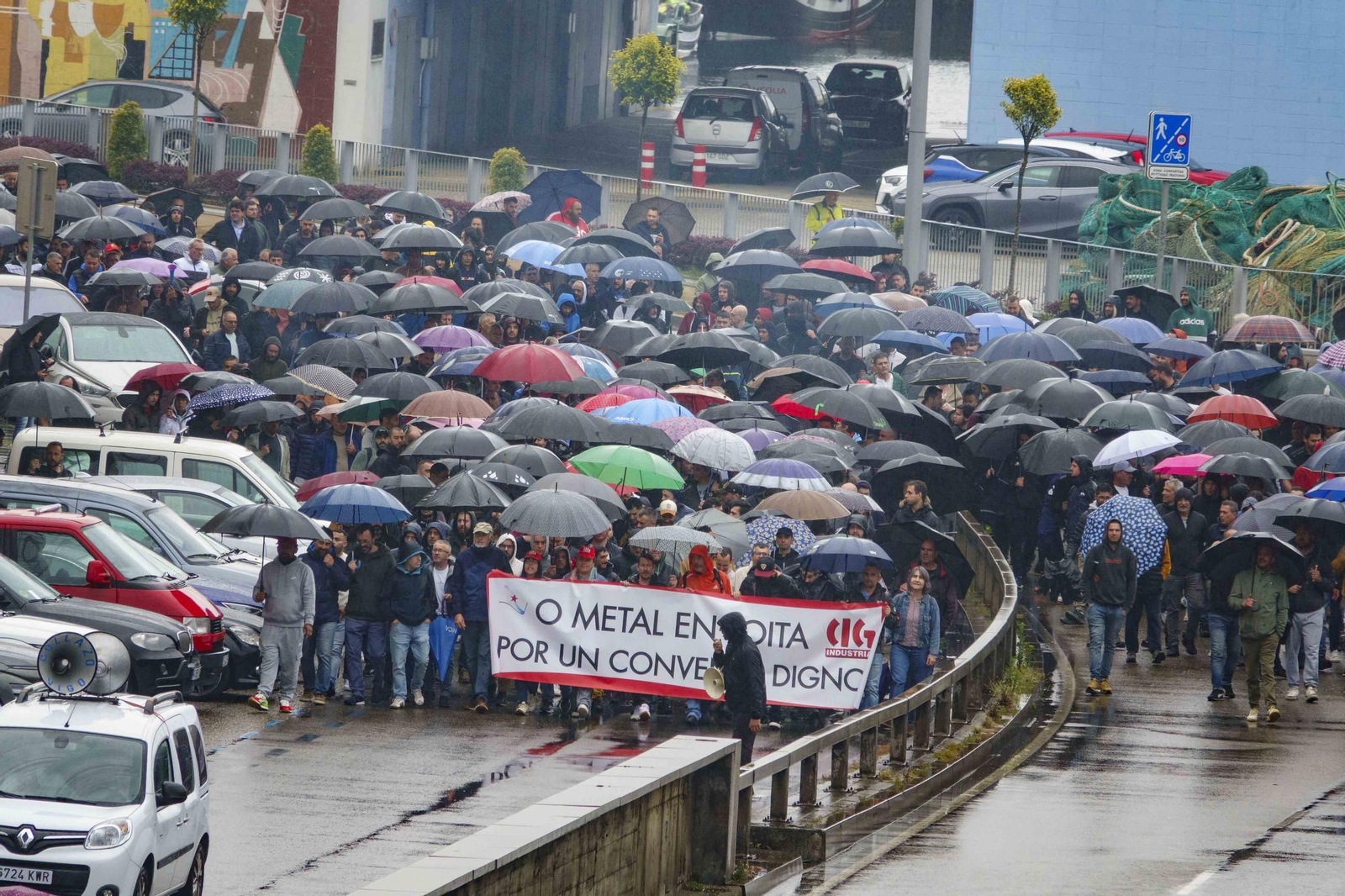 La manifestación de la CIG ayer en VIgo.