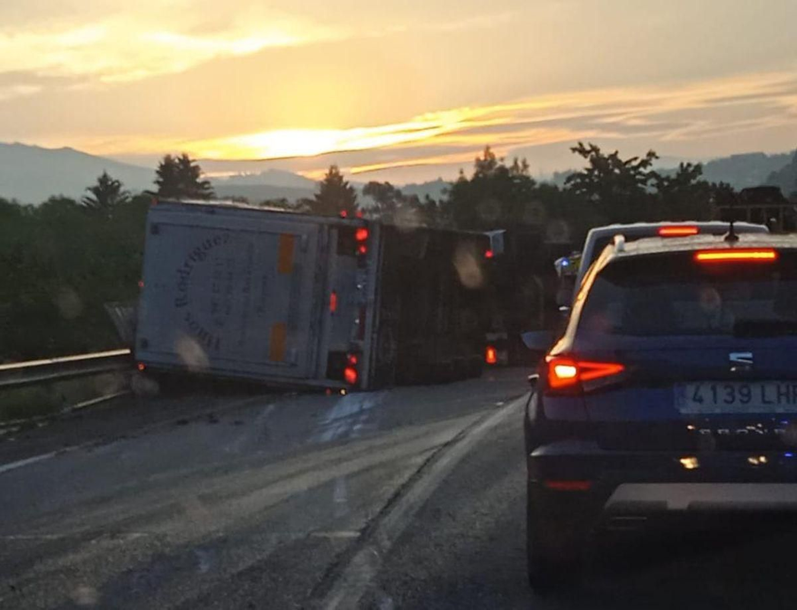 Accidente de este jueves en Vilamartín de Valdeorras.