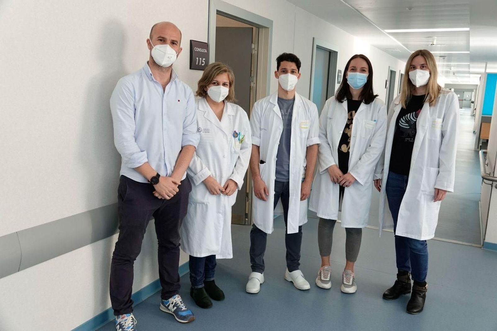 El equipo de la unidad de prevención del suicidio, en el centro de salud de Taboada Leal.