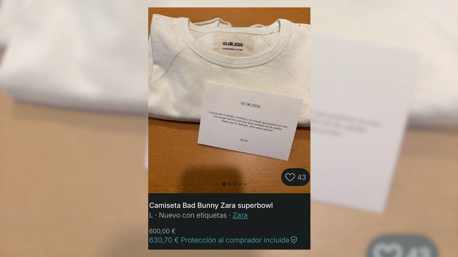 Camiseta de Bad Bunny vista en plataformas de venta.