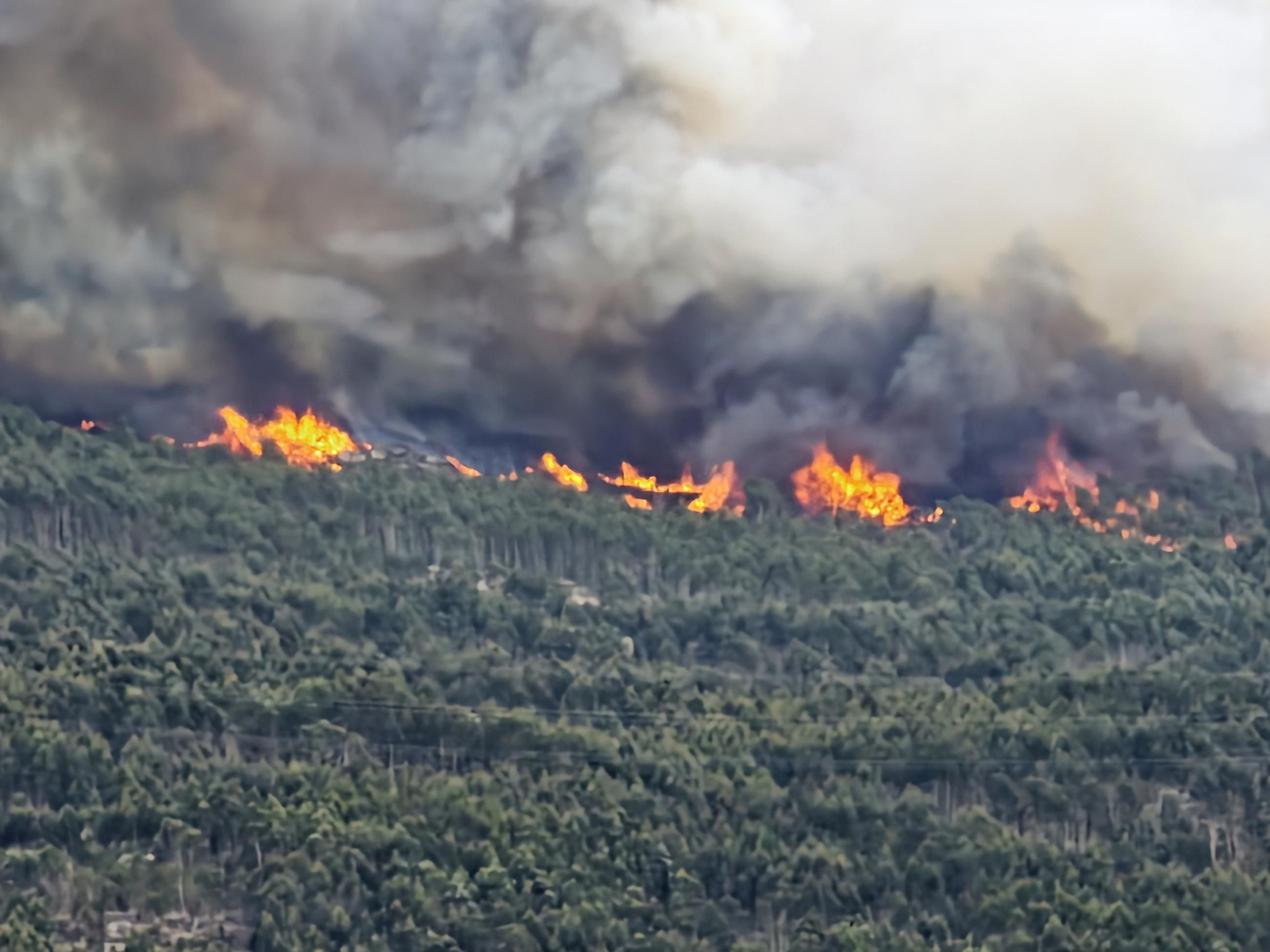 Galería | Las llamas devoran el monte Galleiro, entre Mos, Ponteareas y Pazos de Borbén