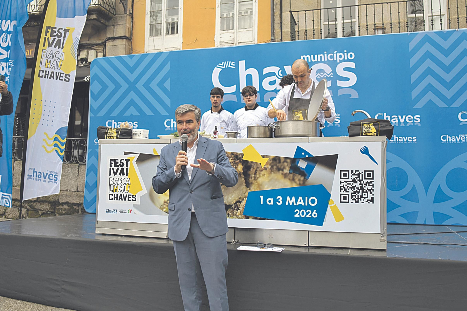 Nuno Vaz, alcalde de Chaves, durante la presentación del evento en Ourense