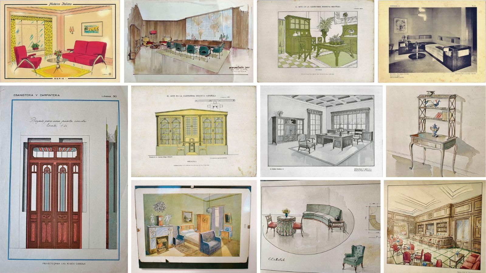 Algunas de las láminas de los muebles de MARIBEL Outeiriño que tiene para decorar