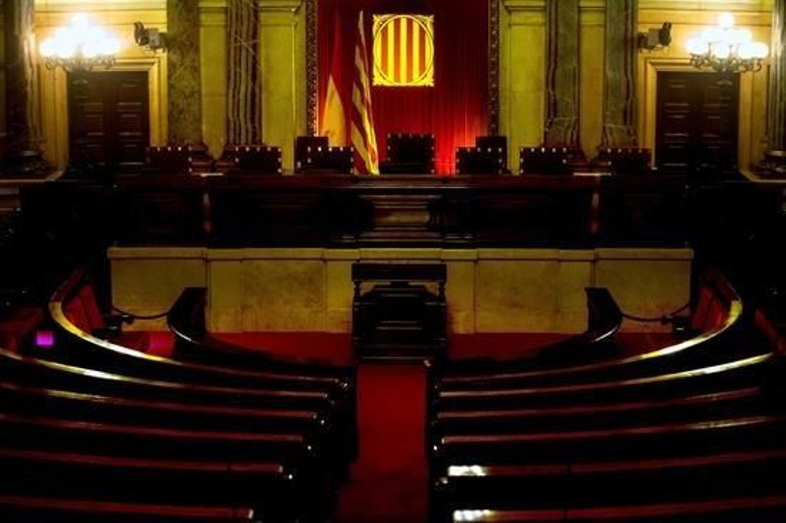 Aspecto del hemiciclo del Parlament de Catalunya.