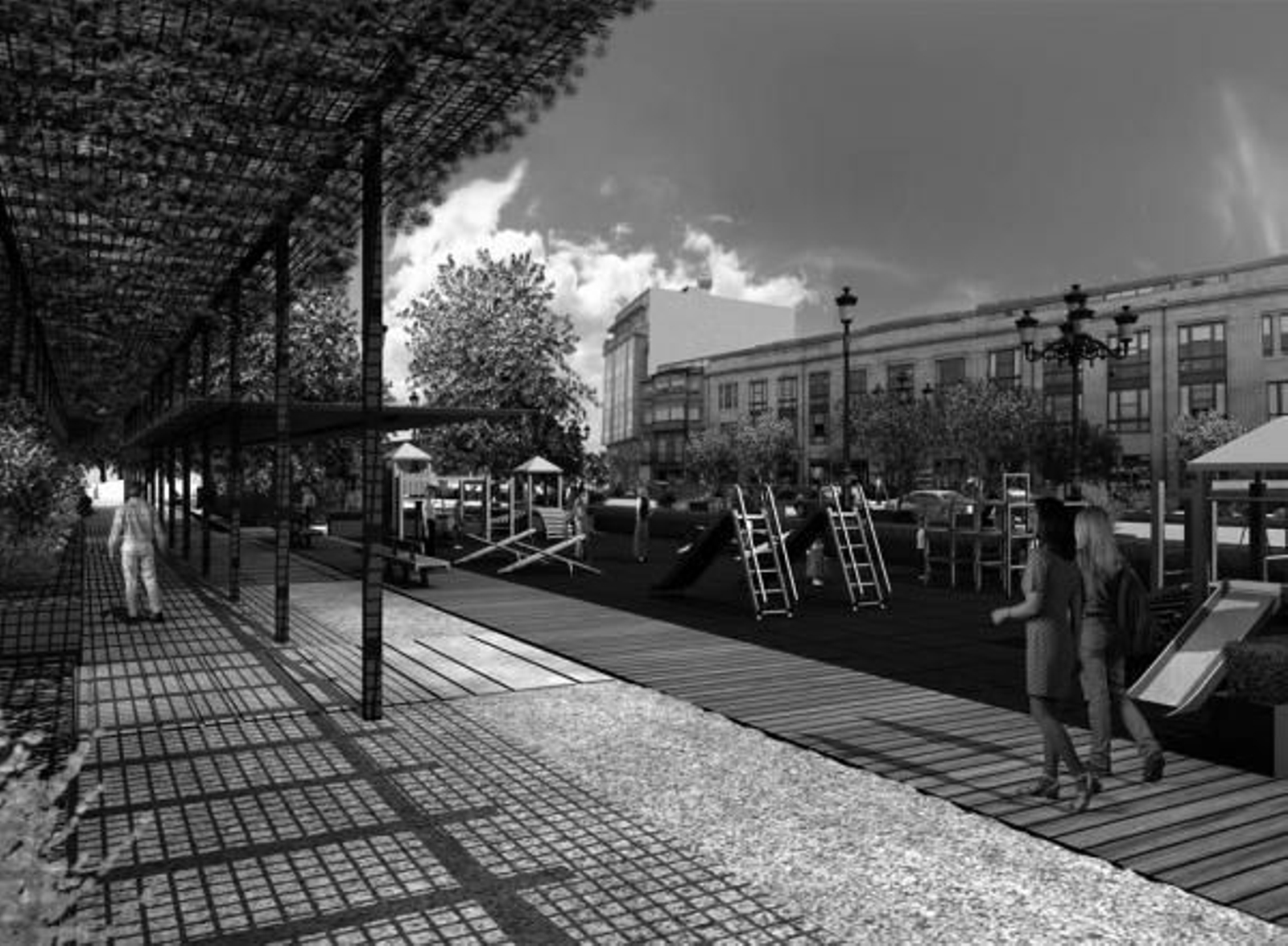 Infografía de la superficie del párking de Areal. Será el último en comenzar su construcción.