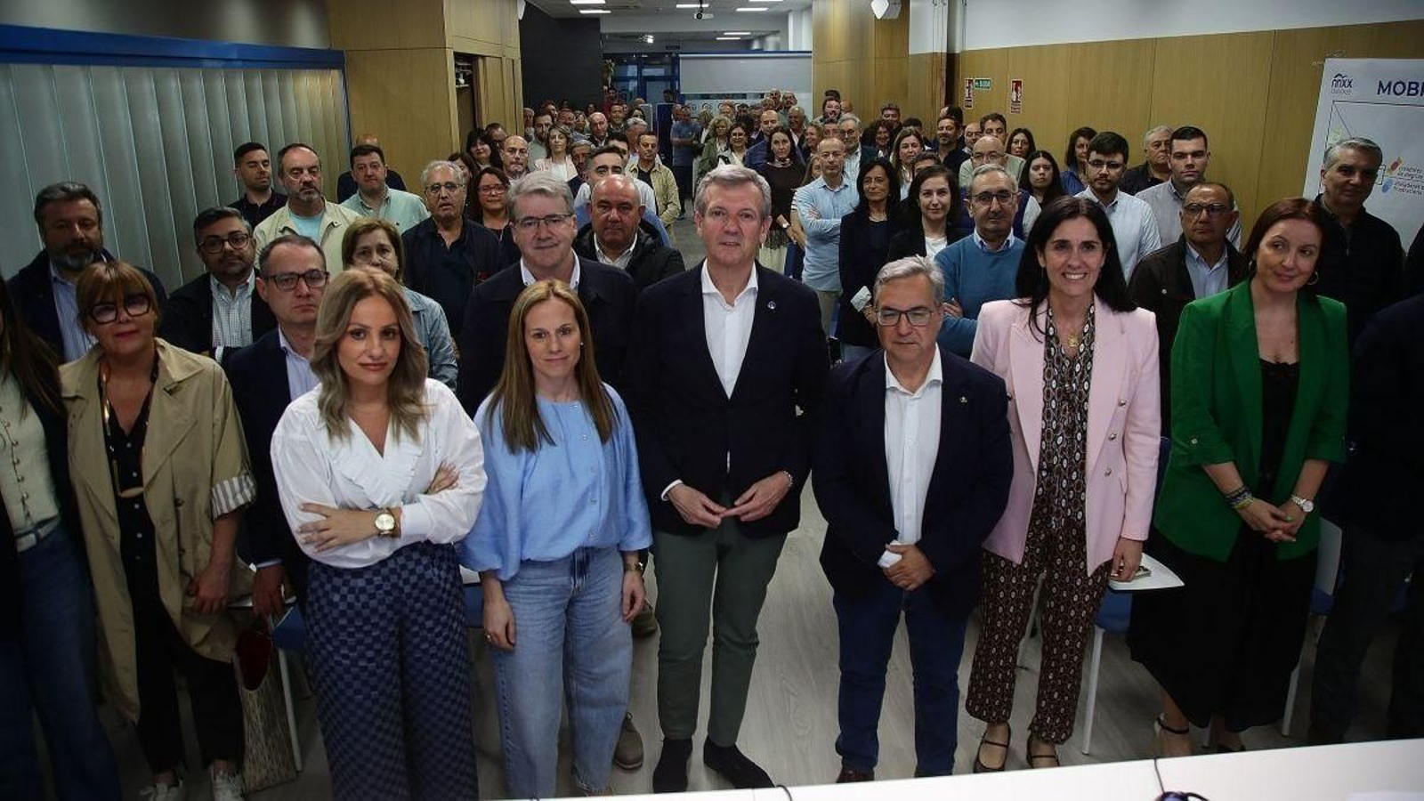 Alfonso Rueda, Luis Menor y Paula Prado, ayer en la junta directiva.