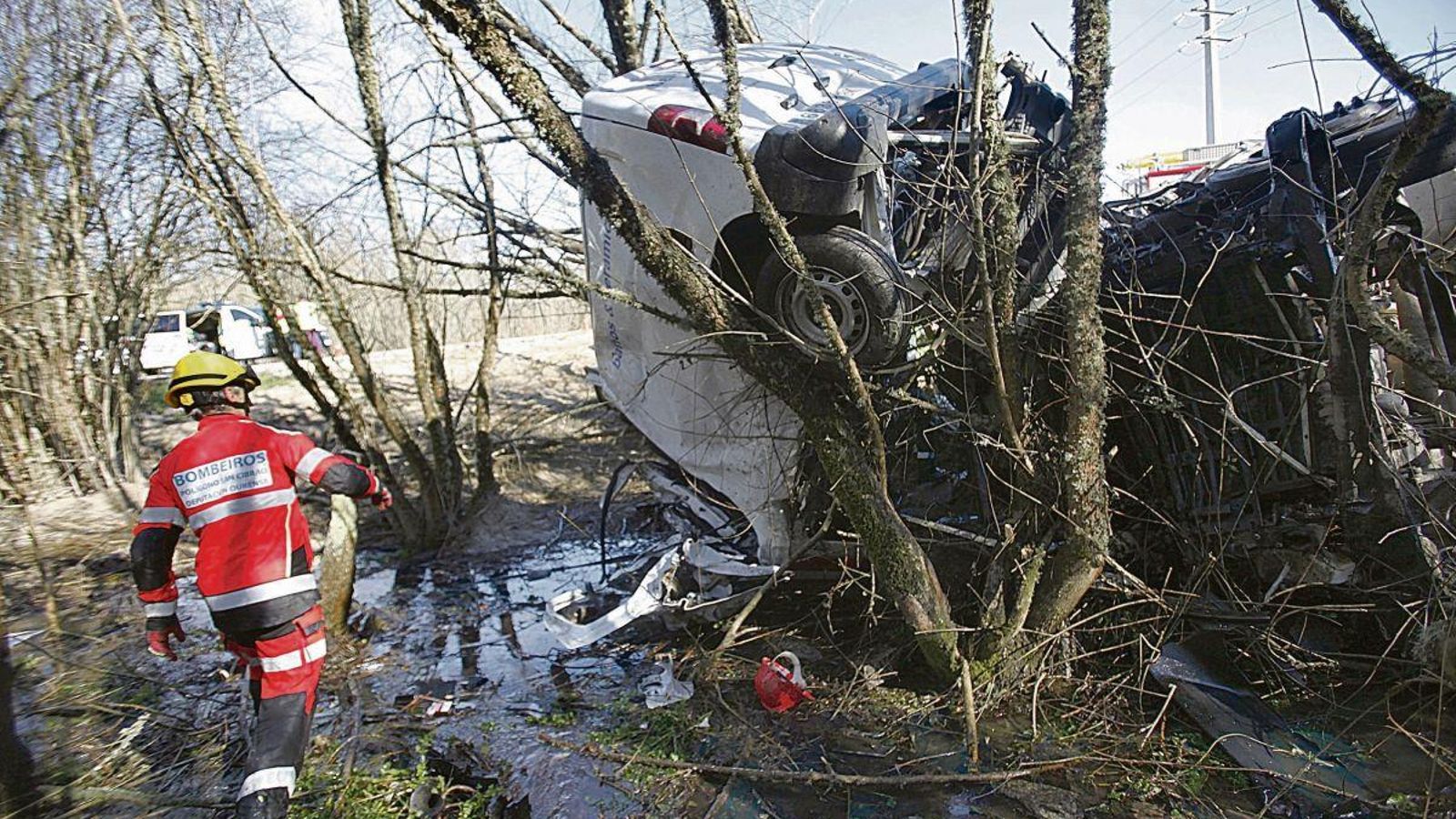 Estado en el que quedó la furgoneta tras el accidente.