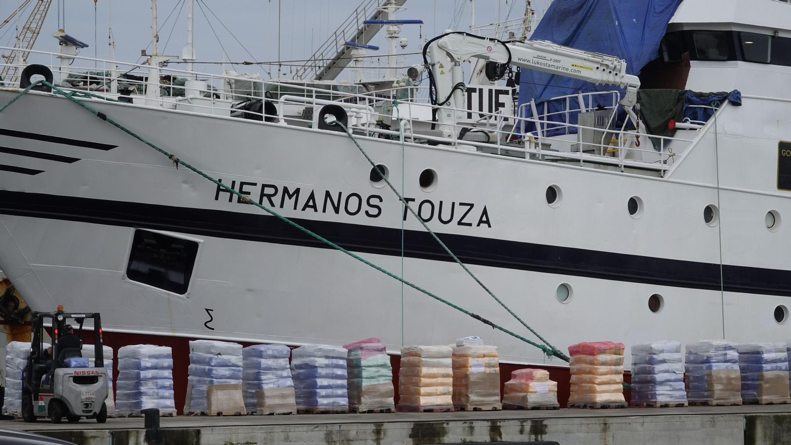 Uno de los buques con base en Beiramar que participa en la pesca en Malvinas.