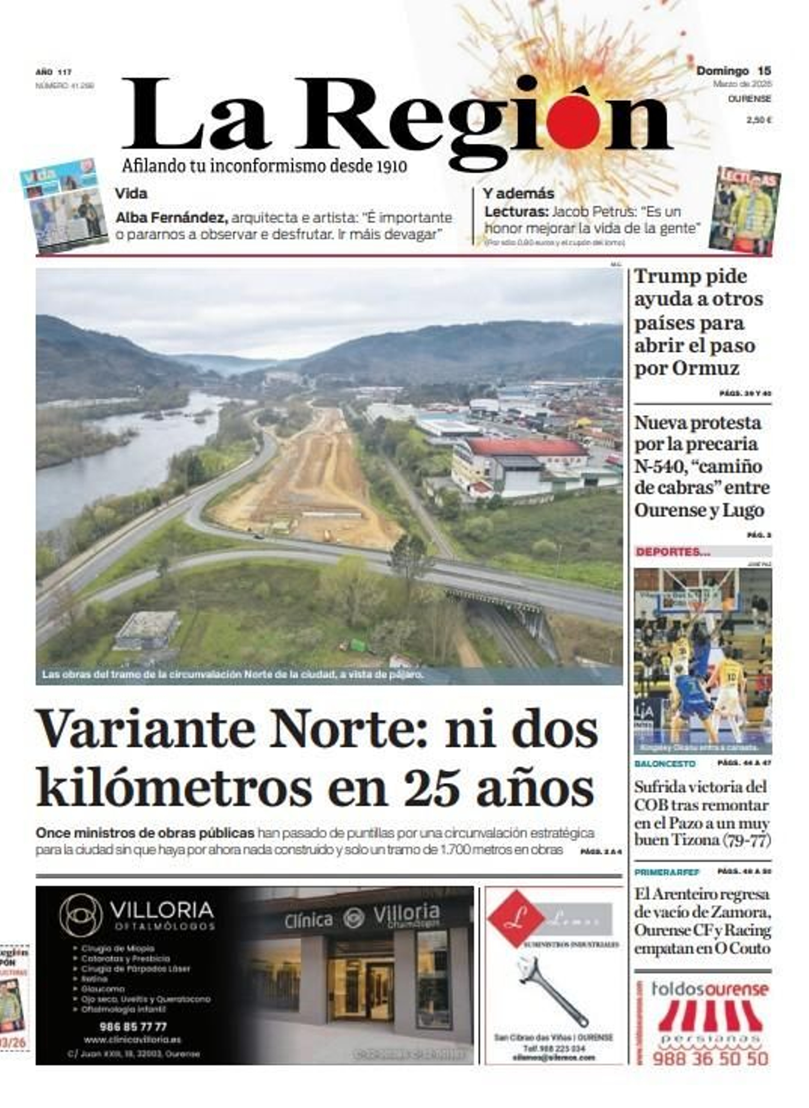 Los titulares de La Región de este sábado, 15 de marzo