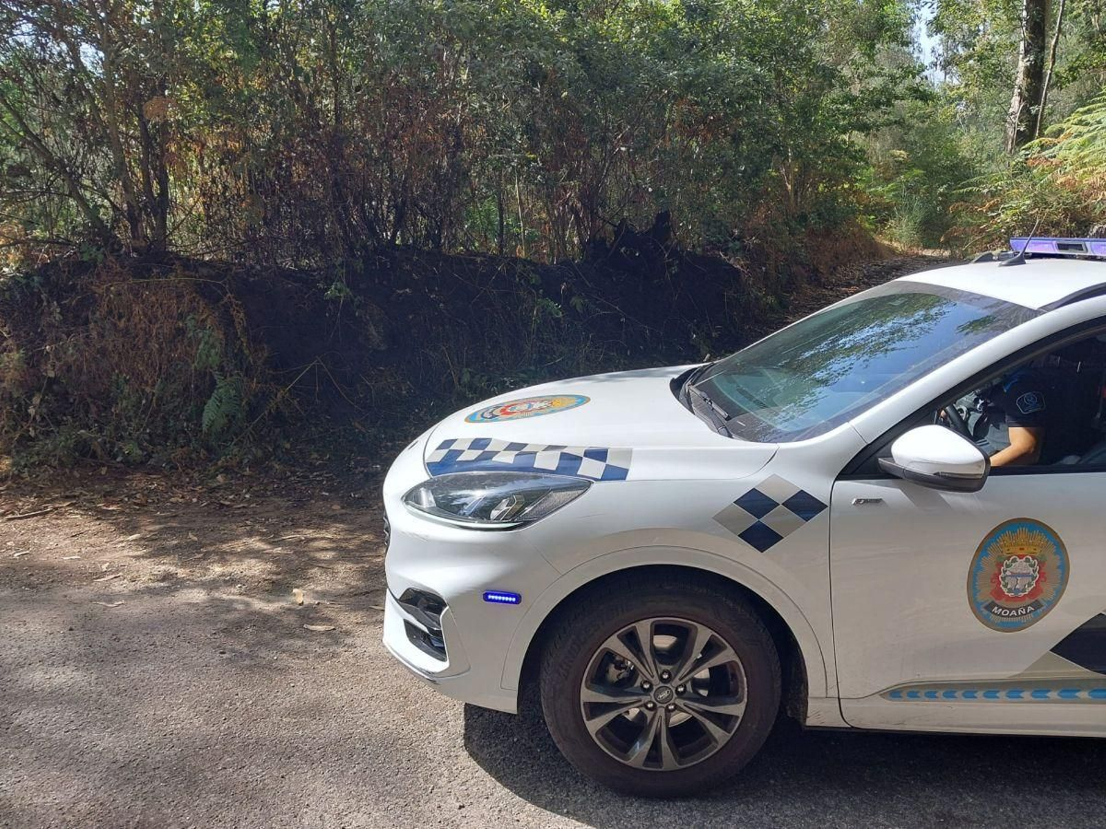 La Policía Local de Moaña en uno de los focos en Broullón.