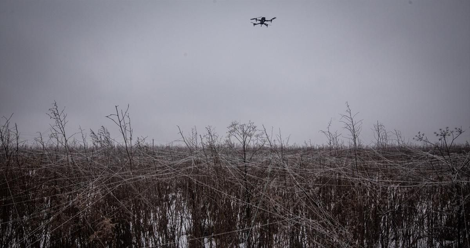 Dron ucraniano en tareas de reconocimiento