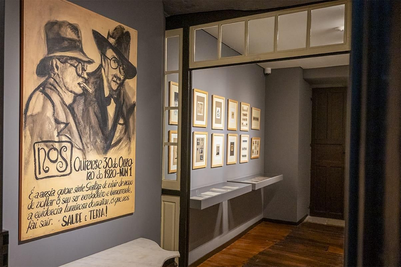 A sala de Castelao na sede da Fundación Vicente Risco