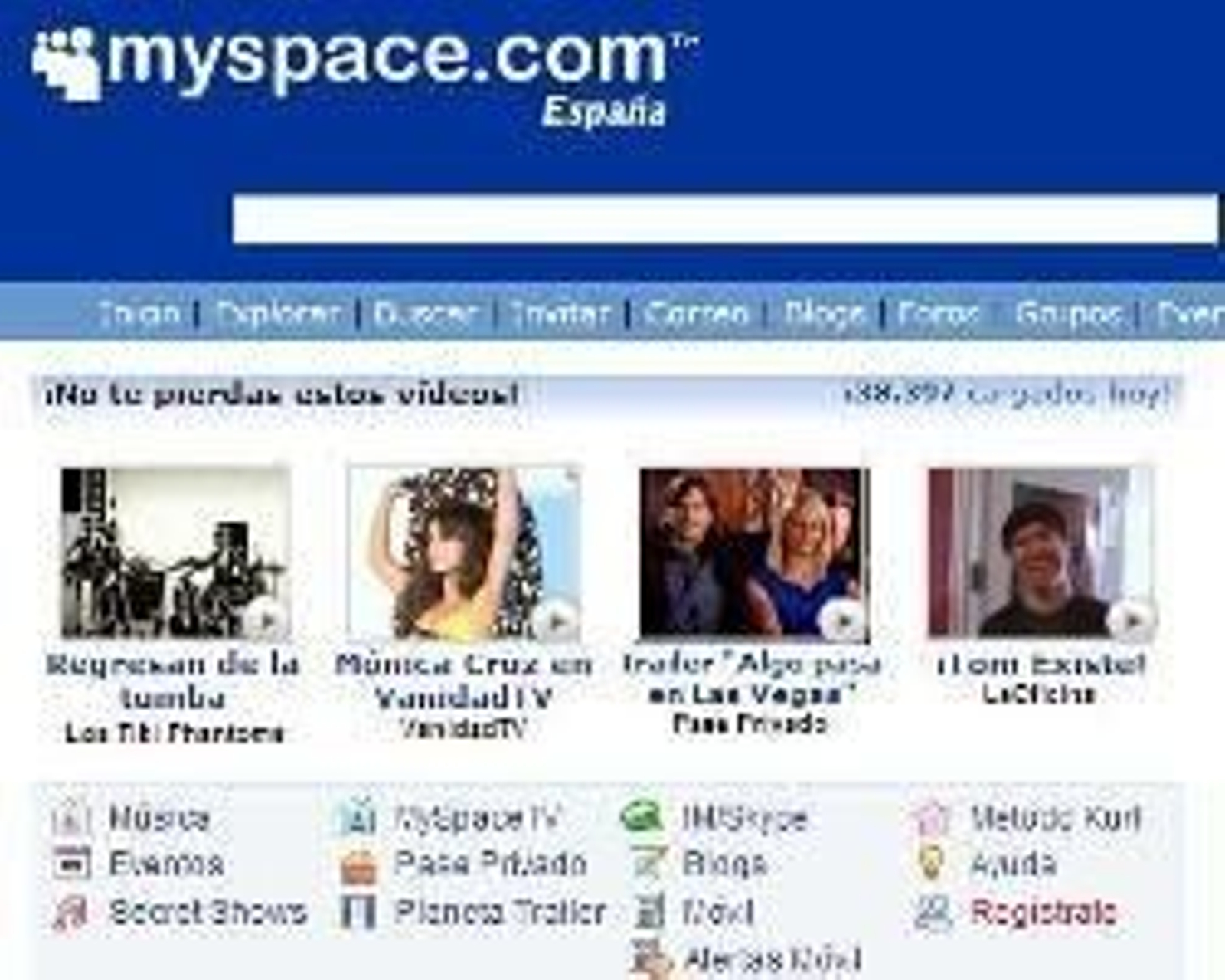 Página web de MySpace.